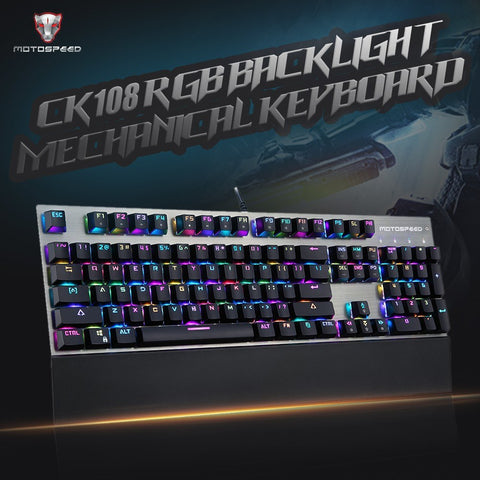 Motospeed V30 Wired Optical USB Gaming Mouse + CK108 Mechanical Gaming Wired Keyboard + P70 Gaming Mouse Pad