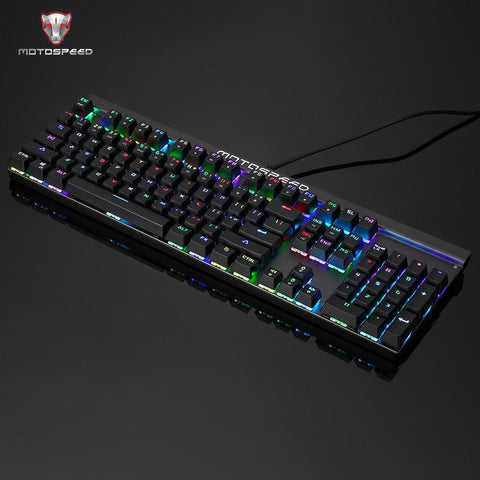 Motospeed V20 Wired Optical USB Gaming Mouse + CK103 104 Key NKRO USB Wired RGB Backlit Mechanical Gaming Keyboard + Non-Slip Rubber Computer Gaming Mouse Pad