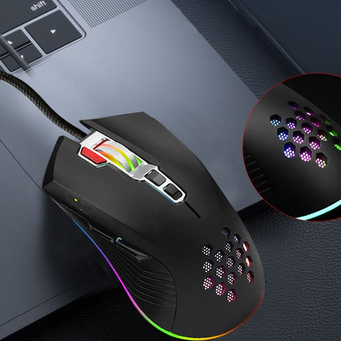 Mouse with USB Chargeing Port Design Ergonomic Optiacal RGB Illuminated Mouse 4 Levels DPI with Scroll Wheel 2 Thumb Buttons for Laptop Computers E-sports Portable