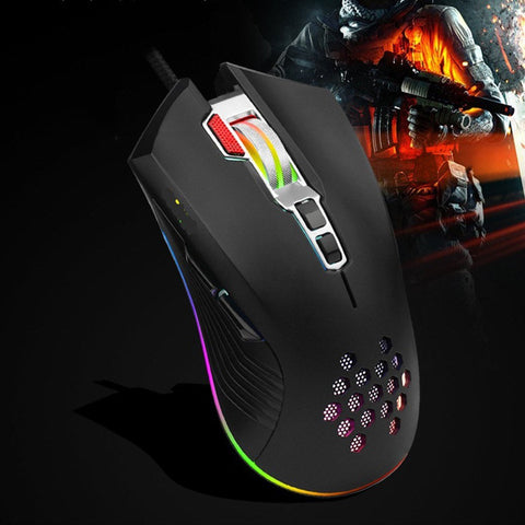 Mouse with USB Chargeing Port Design Ergonomic Optiacal RGB Illuminated Mouse 4 Levels DPI with Scroll Wheel 2 Thumb Buttons for Laptop Computers E-sports Portable