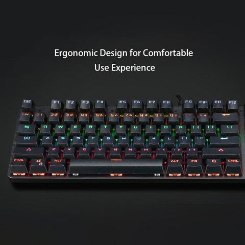 Illuminated Mechanical Keyboard 104 Keys Gaming Keyboard USB Powered Operated 6 Light Colors 9 Vivid  Lighting Effects for Computer Laptop E-sports Trip Travel with Rotator