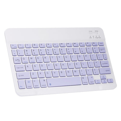 10-inch Wireless BT Keyboard Three-system Universal Colorful Rechargeable BT Keyboard Mobilephone Tablet Universal Keyboard Purple