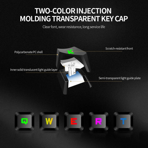 GK-10 USB Wired Keyboard Gaming Keyboard 87 Keys Colorful Backlight Keyboard Ergonomic Gaming Keyboard Black