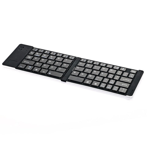GK228 BT Wireless Keyboard 66 Keys Folding Mini Portable Office Keyboard with Stand for Phone/Tablet/Laptop Silver