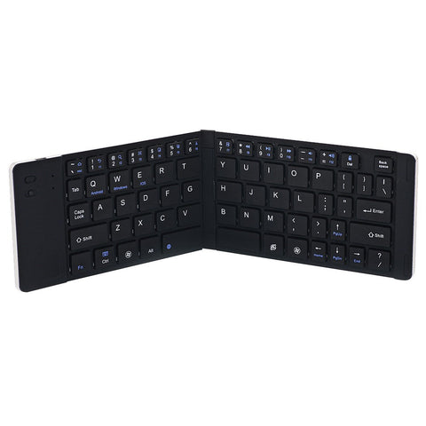 GK228 BT Wireless Keyboard 66 Keys Folding Mini Portable Office Keyboard with Stand for Phone/Tablet/Laptop Silver