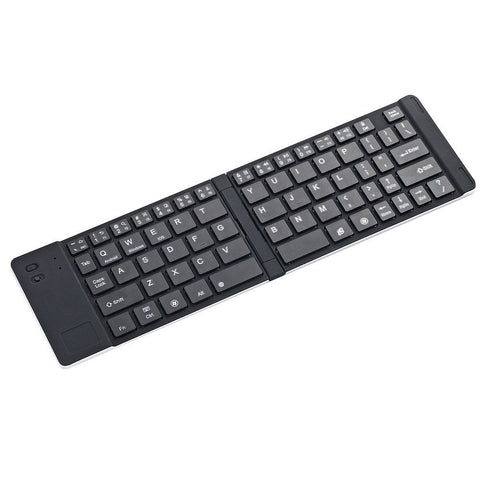 GK228 BT Wireless Keyboard 66 Keys Folding Mini Portable Office Keyboard with Stand for Phone/Tablet/Laptop Silver