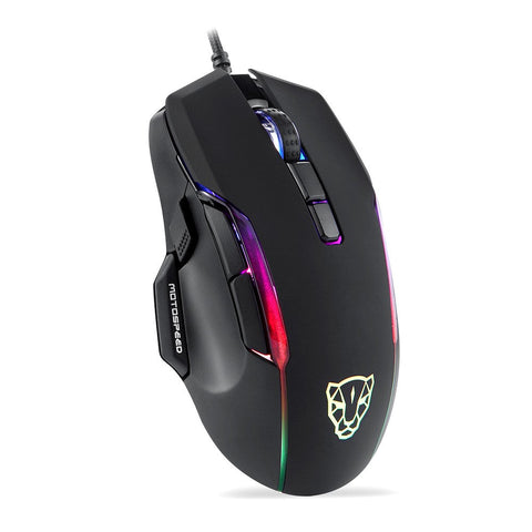 MOTOSPEED V90 Mouse USB Wired Gaming Mouse RGB Gaming Mouse Ergonomic Mice with 8 Adjustable DPI for Desktop Computer Laptop