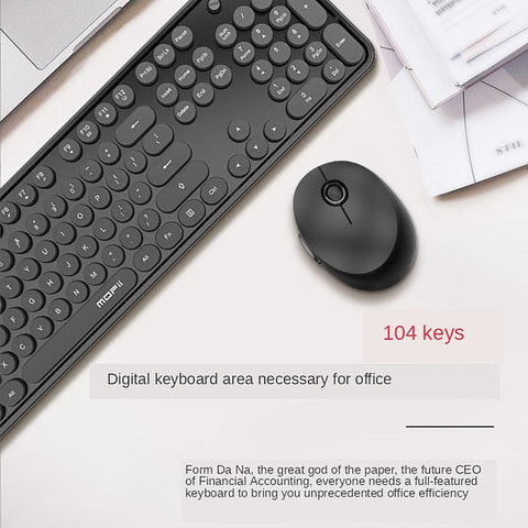 Mofii Sweet Keyboard Mouse Combo Pure Color 2.4G Wireless Keyboard Mouse Set Circular Suspension Key Cap for PC Laptop