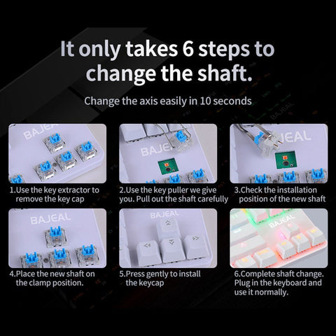 87 Keys Wired Mechanical Keyboard Mixed Light Mechanical Keyboard with Mechanical Blue Switch Suspension Button