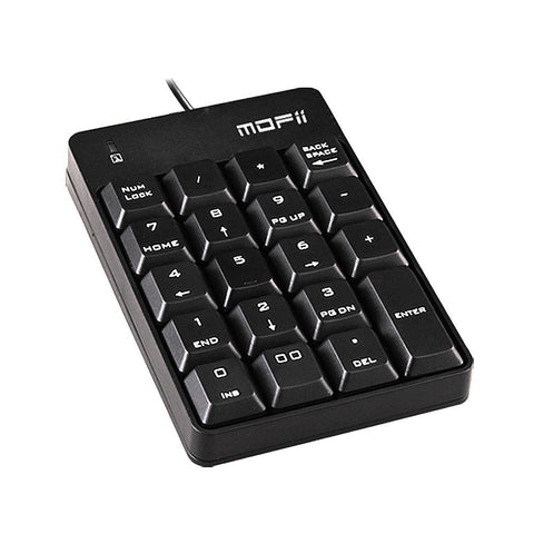 Mofii X810 USB Wired Keyboard Numeric Keyboard Portable 18 Keys Office Keyboard Financial Accounting Keyboard Black