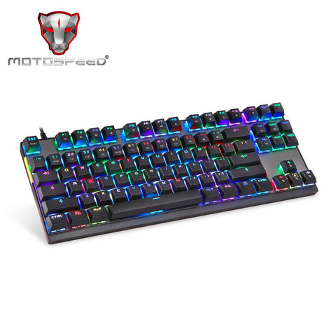 MOTOSPEED CK82 Mechanical Keyboard 87 Keys RGB Gaming Keyboard with OUTMU Blue Switch Multimedia Keys N-key Rollover Black