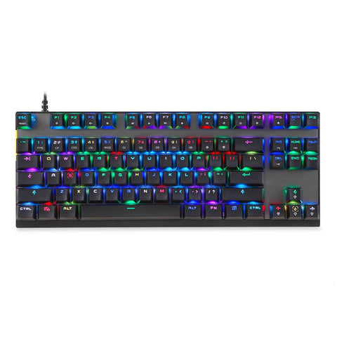 MOTOSPEED CK82 Mechanical Keyboard 87 Keys RGB Gaming Keyboard with OUTMU Blue Switch Multimedia Keys N-key Rollover Black