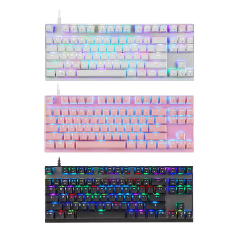 MOTOSPEED CK82 Mechanical Keyboard 87 Keys RGB Gaming Keyboard with OUTMU Blue Switch Multimedia Keys N-key Rollover Black