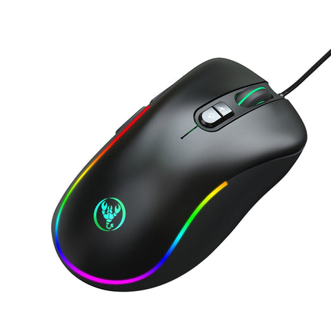 HXSJ J300+V400 Keyboard and Mouse Combo RGB Lighting Programmable Gaming Mouse+One-handed Game Keyboard