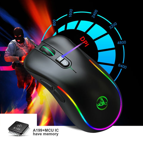 HXSJ J300+V400 Keyboard and Mouse Combo RGB Lighting Programmable Gaming Mouse+One-handed Game Keyboard