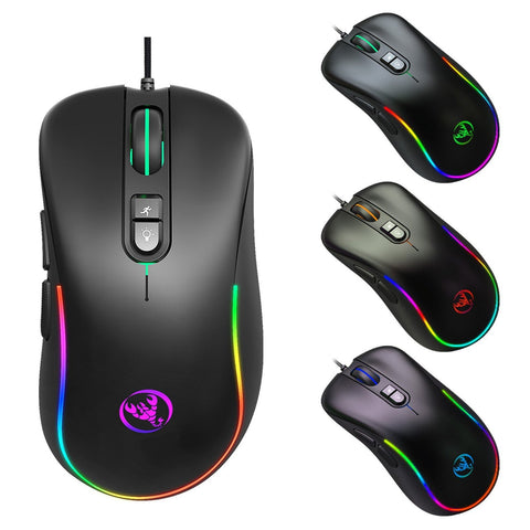 HXSJ J300+V500 Keyboard and Mouse Combo RGB Lighting Programmable Gaming Mouse+One-handed Game Keyboard