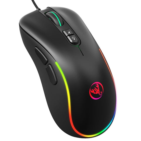 HXSJ J300+V500 Keyboard and Mouse Combo RGB Lighting Programmable Gaming Mouse+One-handed Game Keyboard