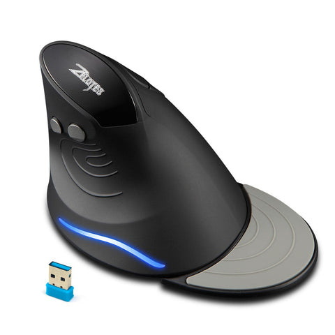ZELOTES F-17 Vertical Mouse 2.4GHz Wireless Gaming Mouse 6 Keys Ergonomic Optical Mice with 3 Adjustable DPI for PC Laptop