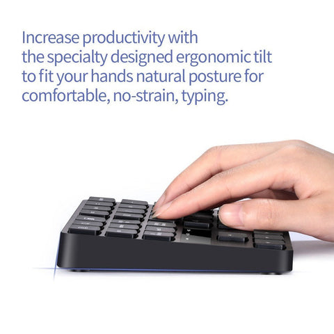 2.4G Wireless Numeric Keyboard Portable 35 Keys Financial Accounting Office Keyboard Built-in Rechargeable Battery Black