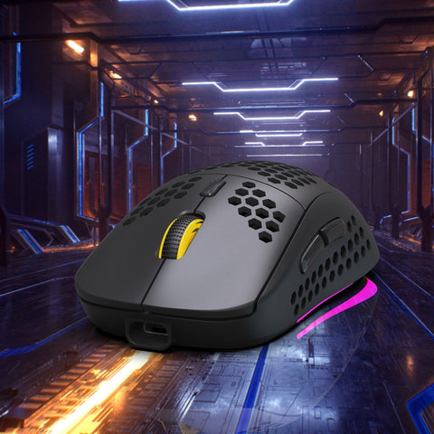 HXSJ T90 Three Mode Wireless Mouse BT 3.0 + 5.0 + 2.4G Wireless Charging Mouse RGB Lighting with Adjustable DPI Black
