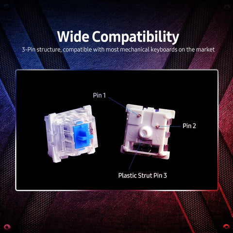 General Mechanical Keyboard Shaft Switch Replaceable Mechanical Keyboard Switch OUTMU Mechanical Blue Switch 68PCS