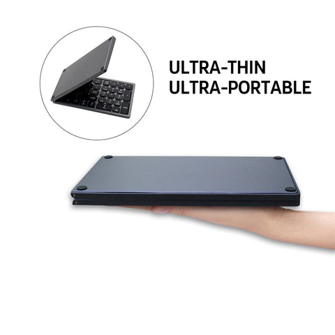 Foldable BT Wireless Keyboard Portable Keyboard Pocket-size Keyboard Support Android Windows IOS Smartphone and Tablet Grey