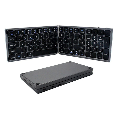 Foldable BT Wireless Keyboard Portable Keyboard Pocket-size Keyboard Support Android Windows IOS Smartphone and Tablet Grey