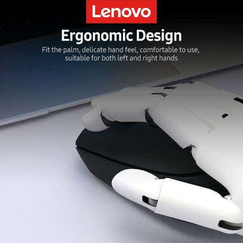 Lenovo M202 2.4GHz Wireless Mouse Office Mouse 4 Keys Mute Mice Ergonomic Design with 3 Adjustable DPI for PC Laptop Black
