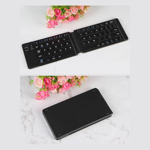 Folding Pocket-size BT Keyboard Scissor Switch Keyboard Compatible with iOS/Android/Windows Laptops Tablets Cellphones Black
