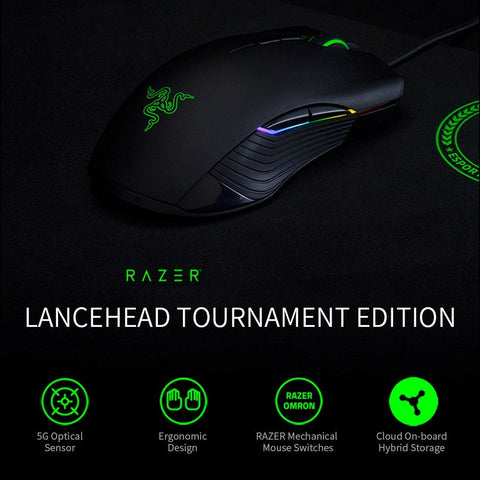 Razer Lancehead Tournament Edition Wired Gaming Mouse RGB Gaming Mouse Ergonomic Mice with 5G Optical Sensor 16000DPI Pink