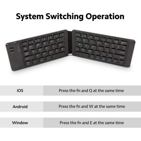 Convenient Folding BT Keyboard Compatibility Intelligent Matching Simple & Compact Long-lasting Battery Life