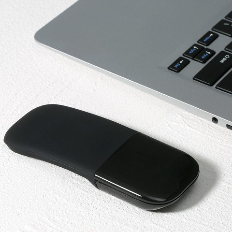 Portable BT 3.0 Wireless Touch Mouse with Left & Right Silent Buttons Foldable Slim Mouse for Home/Office/Travel, Black