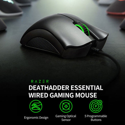 Razer DeathAdder Essential Wired Gaming Mouse Ergonomic Mice with 6400DPI Optical Sensor 5 Programmable Buttons  (2021 Version)