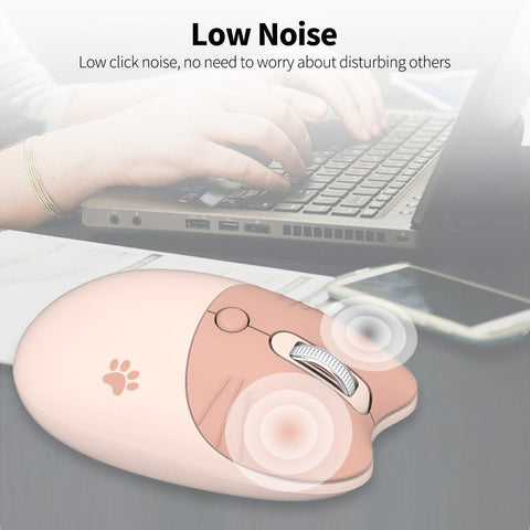 Mofii M3 2.4G Wireless Mouse Ergonomic Office Mice 3-gear Adjustable DPI Auto Sleep Low Noise for Desktop Computer Laptop Pink
