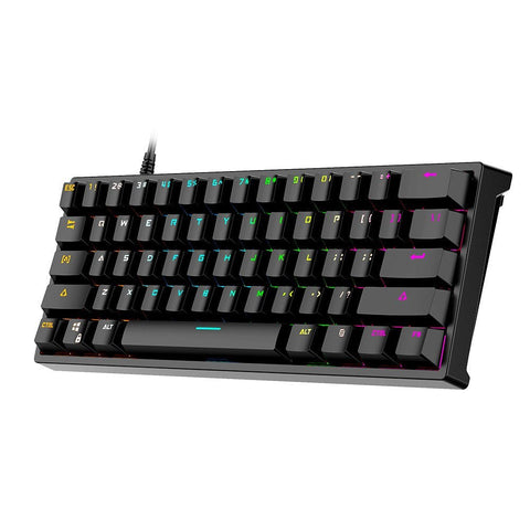 BAJEAL G101 61 Keys Wired Mechanical Keyboard RGB Backlight Keyboard PBT Two-color Injection Keycap Mechanical Blue Switch Black