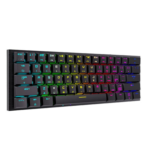 Magic-Refiner MK28 Three-mode Mechanical Keyboard 61 Keys RGB Keyboard Support BT5.0/2.4G/USB Wired Connection Red Switches Black
