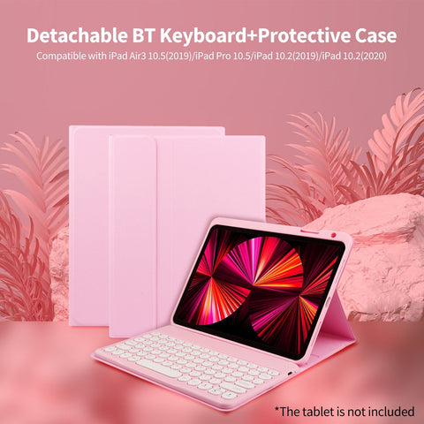 Detachable BT Keyboard Case with Touchpad Compatible with iPad Air3 10.5(2019)/iPad Pro 10.5/iPad 10.2(2019)/iPad 10.2(2020) Black