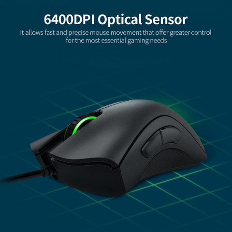 Razer Gaming Keyboard Mouse Combo Cynosa Pro 104 Keys Backlight Gaming Keyboard DeathAdder Essential 6400DPI Mouse Set Black