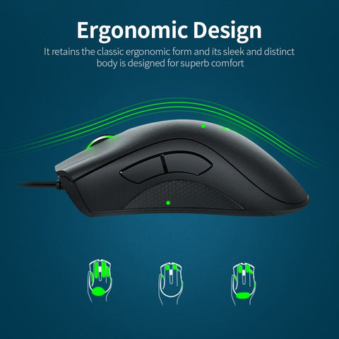 Razer Gaming Keyboard Mouse Combo Cynosa Pro 104 Keys Backlight Gaming Keyboard DeathAdder Essential 6400DPI Mouse Set Black