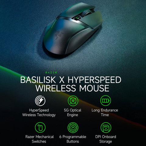 Razer Basilisk X HyperSpeed Wireless Mouse Razer HyperSpeed Wireless+BT Dual-mode Gaming Mouse 16000DPI 6 Programmable Buttons
