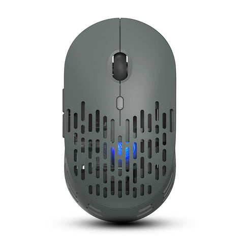 HXSJ T38 2.4G Wireless Mouse Mute Office Mouse 3 Adjustable DPI Colorful Breathing Light Built-in Rechargeable Battery Grey