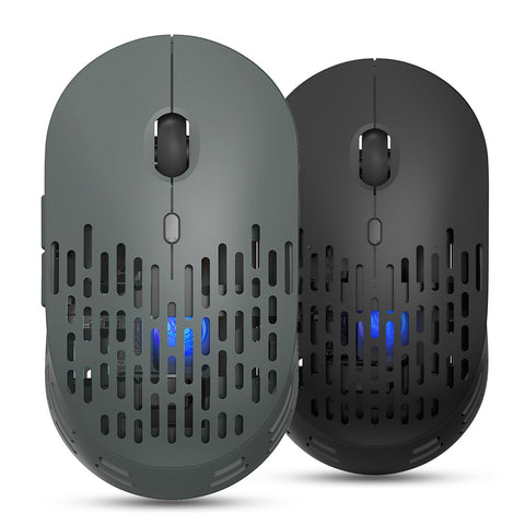 HXSJ T38 2.4G Wireless Mouse Mute Office Mouse 3 Adjustable DPI Colorful Breathing Light Built-in Rechargeable Battery Grey