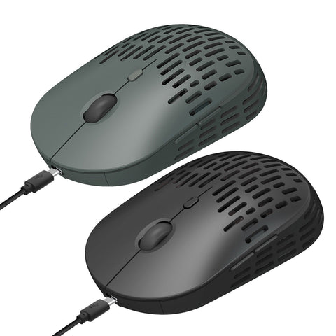HXSJ T38 2.4G Wireless Mouse Mute Office Mouse 3 Adjustable DPI Colorful Breathing Light Built-in Rechargeable Battery Grey