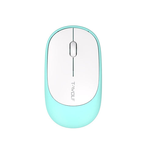 T-WOLF TF770 2.4G Wireless Keyboard Mouse Combo Retro Punk Round Keycap Comfortable Mute Typing Wide Compatibility Blue