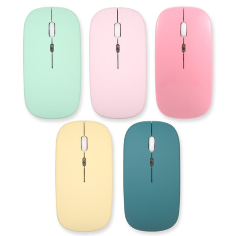 2.4G+BT3.0 Wireless Dual-mode Mouse Mute Office Mouse 3-gear Adjustable DPI Built-in Rechargeable Lithium Battery Light Pink