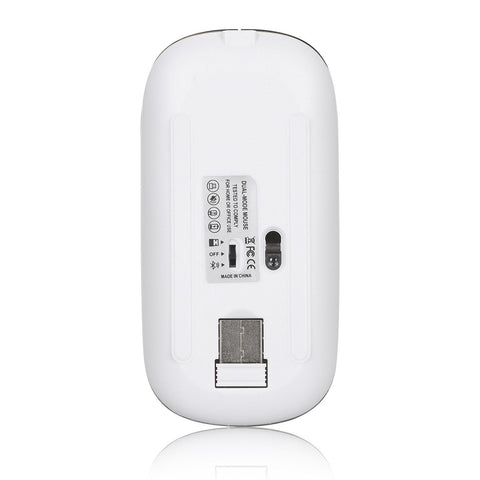 2.4G+BT3.0 Wireless Dual-mode Mouse Mute Office Mouse 3-gear Adjustable DPI Built-in Rechargeable Lithium Battery Light Pink