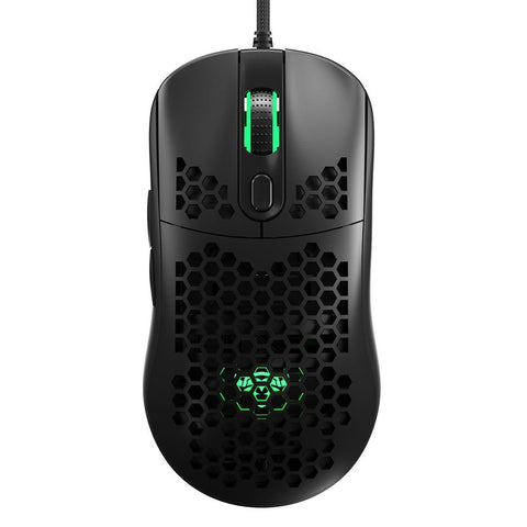iBlancod GM01 USB Wired Gaming Mouse Ergonomic Lightweight Mouse RGB Backlight Effect 6-gear DPI Hollow-out Design Black