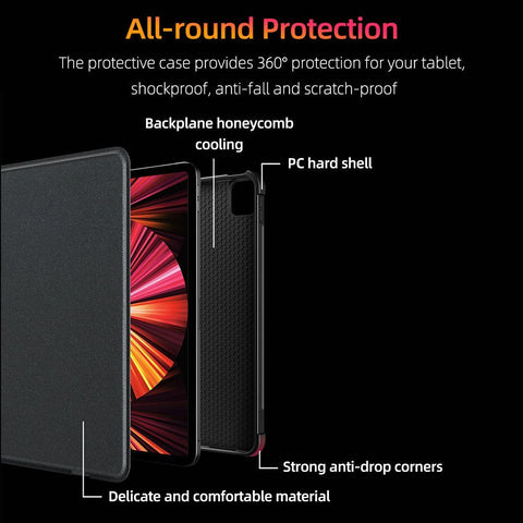 Detachable Tablet BT Keyboard Case with Touchpad Pen Slot Compatible with iPad 10.2'' 2019/2020/2021/iPad Pro 10.5''/iPad Air 3 10.5''