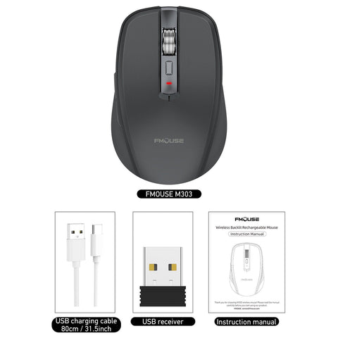 2.4G+BT5.1 Dual-mode Wireless Mouse Computer Gaming Mice Ergonomic Design 4-gear   Adjustable DPI Built-in Rechargeable Battery for Laptop