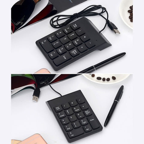 Wired USB Numeric Keypad Slim Mini Number Pad Digital Keyboard 18 Keys for iMac/Mac Pro/MacBook/MacBook Air/Pro Laptop PC Notebook Desktop